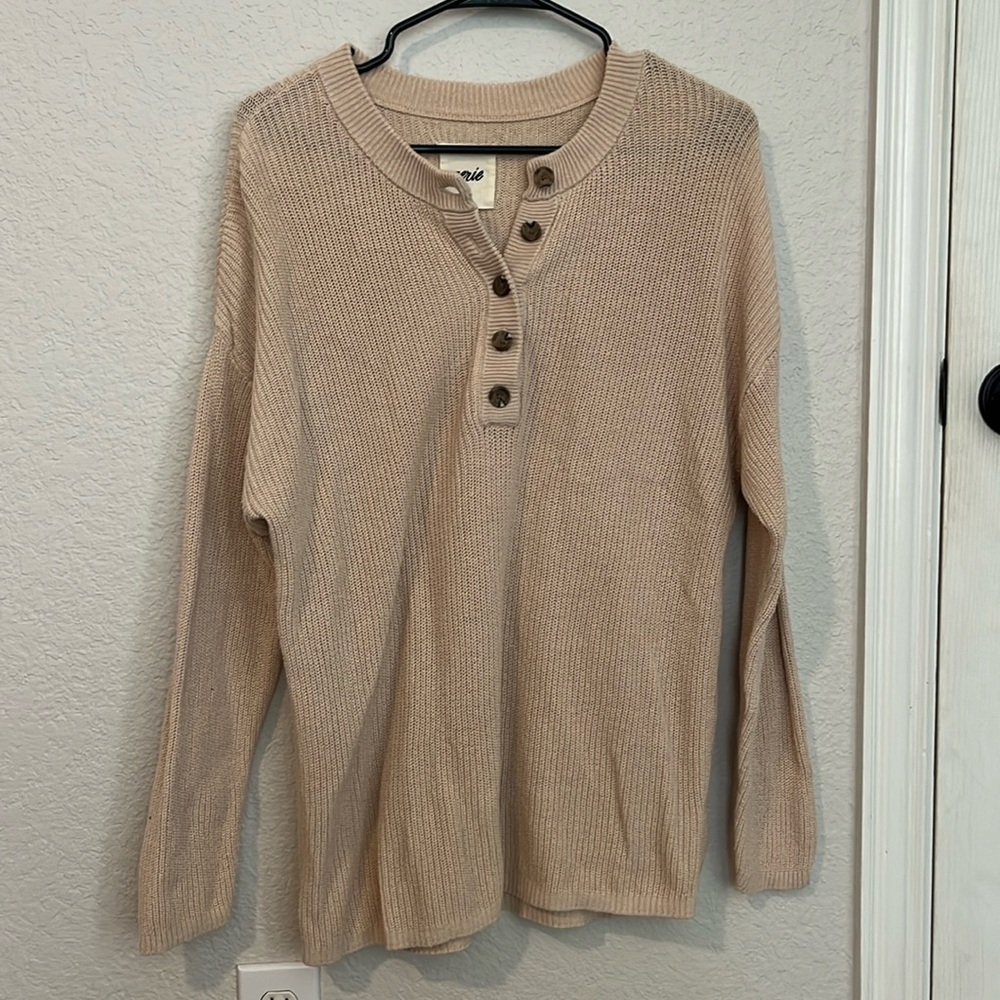 Aerie Pullover Half Button Oversized Sweater. Siz… - image 1